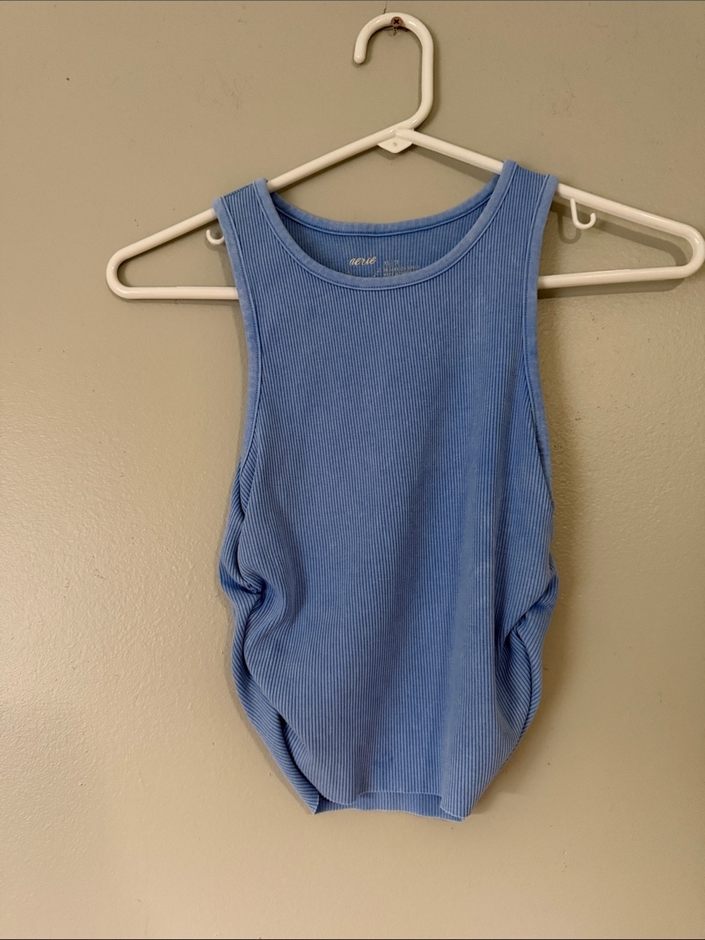 aerie Blue Ribbed Tank Top - Sleeveless Knit